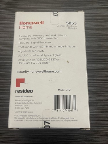 Honeywell 5853 Wireless Glass Break Detector - Picture 2 of 5
