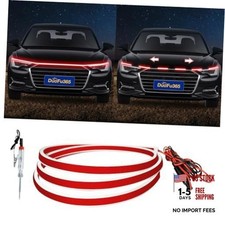 12V Car LED Hood Light Strip 59 Inches - Waterproof - Flexible - Red - Red
