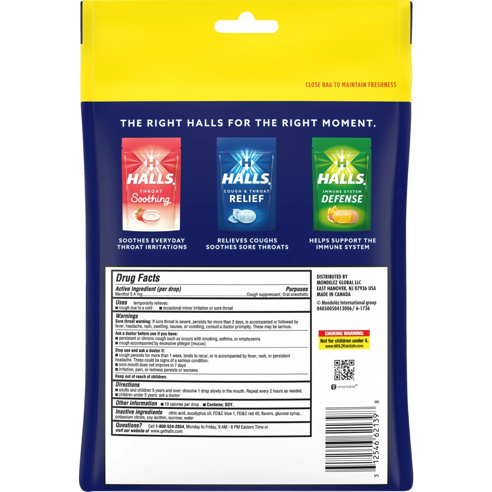 NEW HALLS Relief Mentho-Lyptus Cough Drops, Economy Pack, 80 Drops