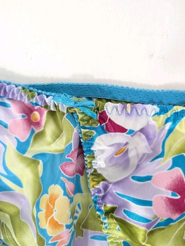 Vintage Delicates String Bikini Underwear sz 7 Women floral Satin Panty vtg - Picture 6 of 9