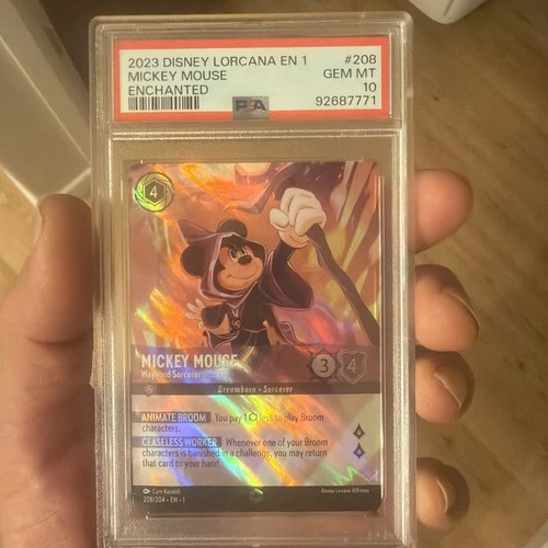 Disney Lorcana 2023 Mickey Mouse Wayward Sorcerer Enchanted PSA 10 English