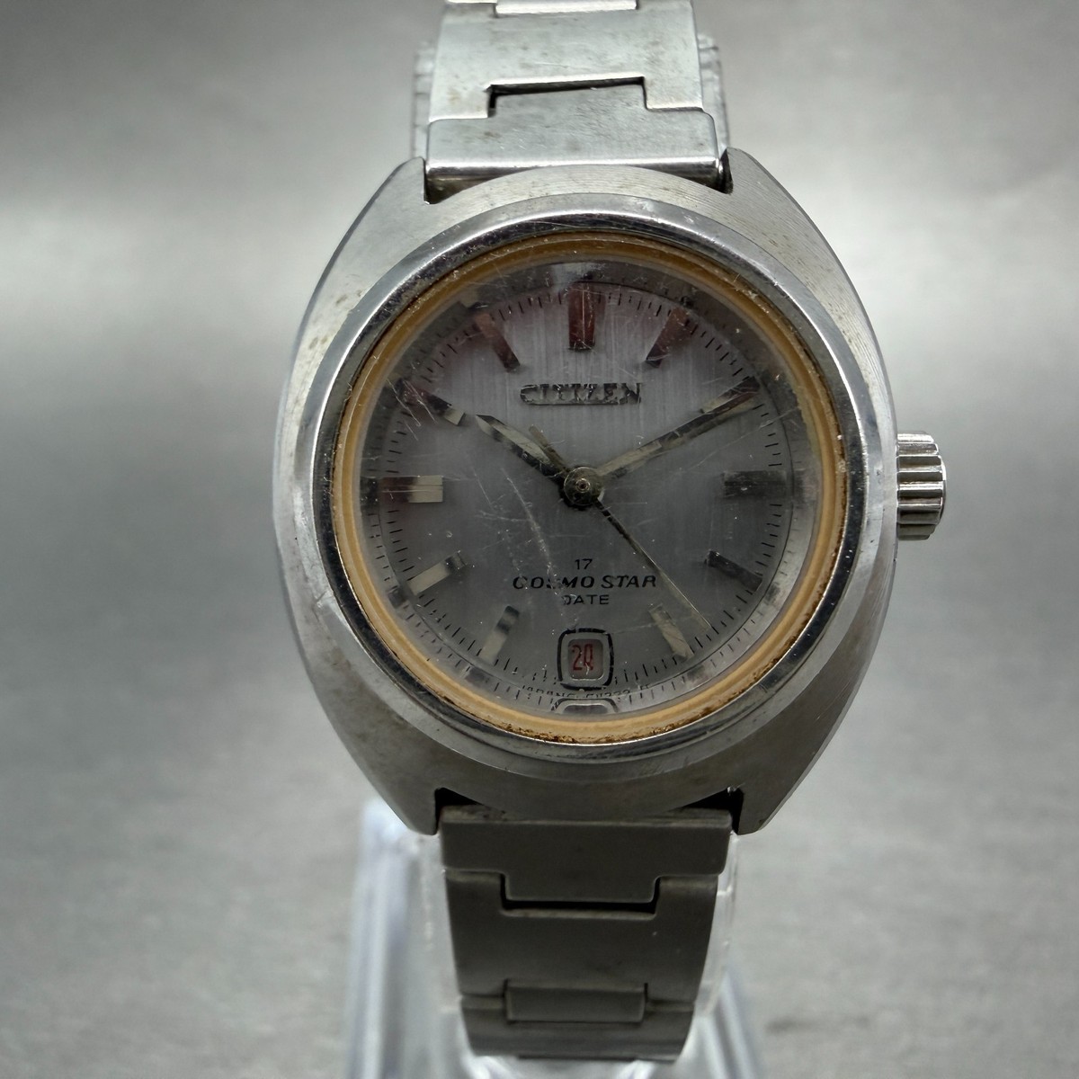 Citizen Cosmostar Watch Women 24mm Gray Dial Silver Date Manual
