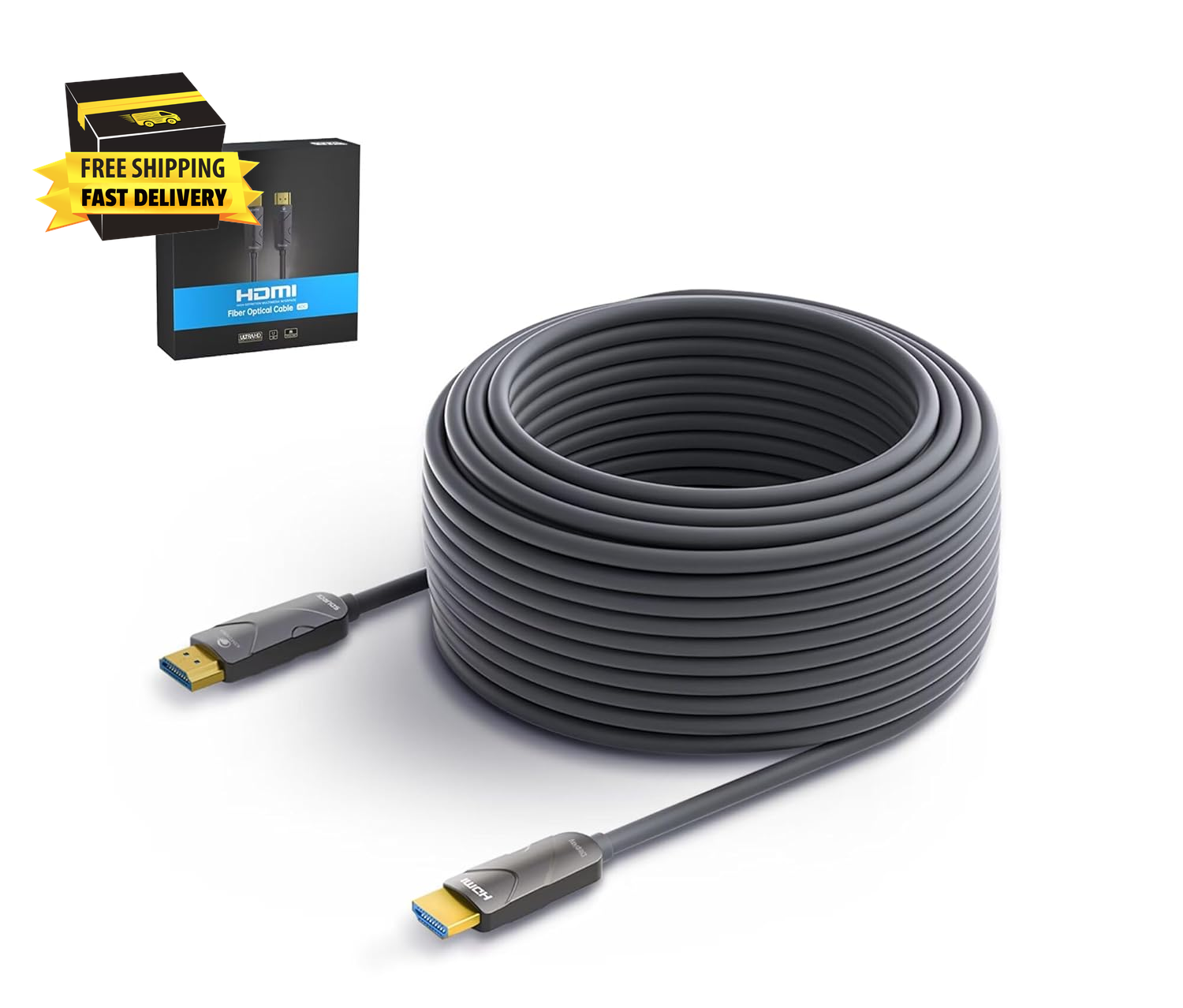 100ft 4K Fiber Optic HDMI 2.0 Cable - 18Gbps, 60Hz, 4:4:4 RGB Support-image