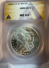 1884 CC Morgan Silver Dollar $1 MS 63 ANACS (Frosty!)