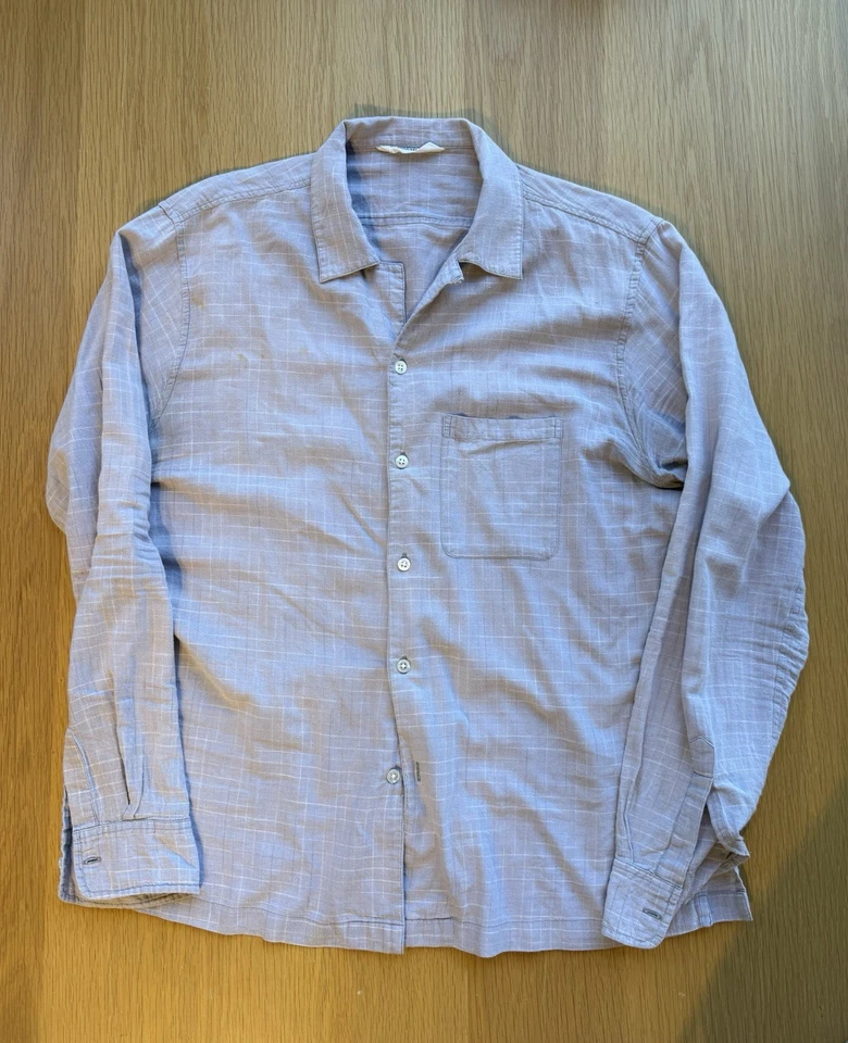 Camisa de trabajo 3sixteen cuadros azules, talla grande con bolsillo Foto 2 de 4