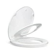 KHE Round Toilet Seat with Built-In Toddler Seat, Soft Close, 16.5 Inch