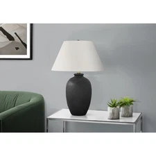 PA Modern 24"H Textured Black Ceramic Table Lamp 