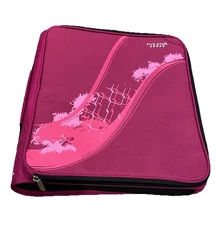 Vintage MEAD Five-Star Zip Up Binder Organizer Pink Fushcia RARE 12x14
