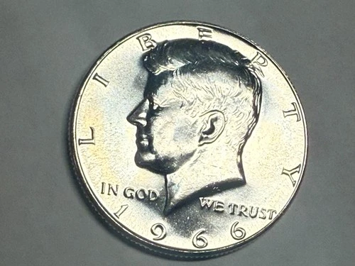 1966 SMS BU (Special Mint Set) 40% silver Kennedy half. Exact coin shown. #o11