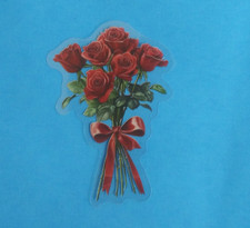 Beautiful Red Roses Transparent Sticker 2.5" x 1.75" AD
