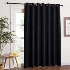 NICETOWN Blackout Sliding Glass Door Curtain 100"W x 84"L Pack of 1 , Black