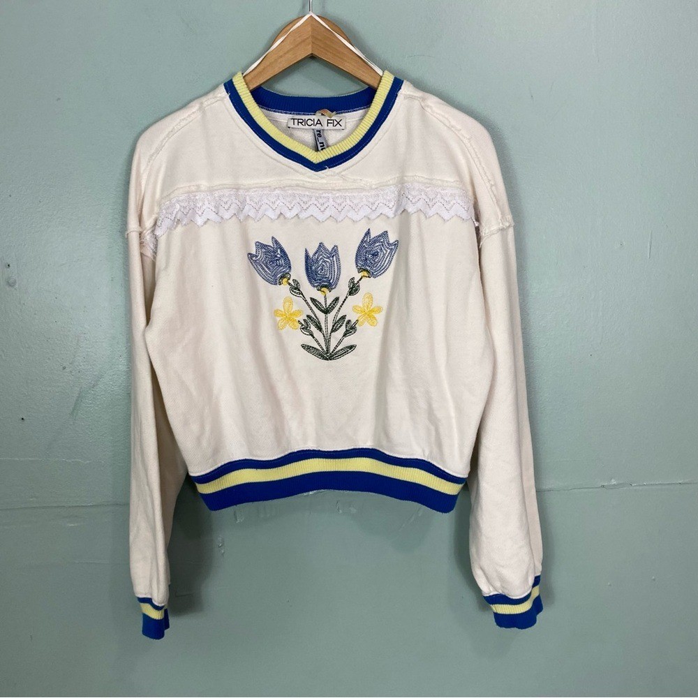 Free People Tricia Fix Tulip Pullover Sweatshirt Floral Small | eBay Free People Tricia Fix Tulip Pullover Sweatshirt Floral Small | eBay