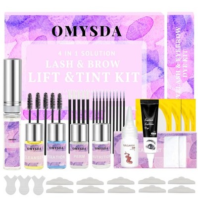 Lash Lift and Brow Lamination Kit, Black Color Professional Eyelash and Eyebr...