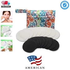 Reusable Makeup Remover Pads 16pcs Pads + Carry Bag + Wash Bag, Washable Eco-...