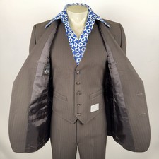 Sears 3 Piece Suit Mens 40 Long Jacket 34 Pants Unhemmed Leisure Vtg 70s 80s NOS