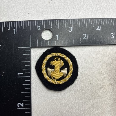 Vintage SMALL Size Gold Bullion BOAT YACHT SHIP ANCHOR Patch 64ak