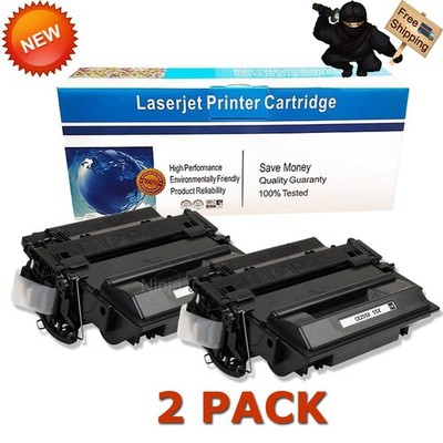 2PK CE255X Black Toner Fits HP 55X LaserJet P3015 P3015d P3015n P3015dn P3015x