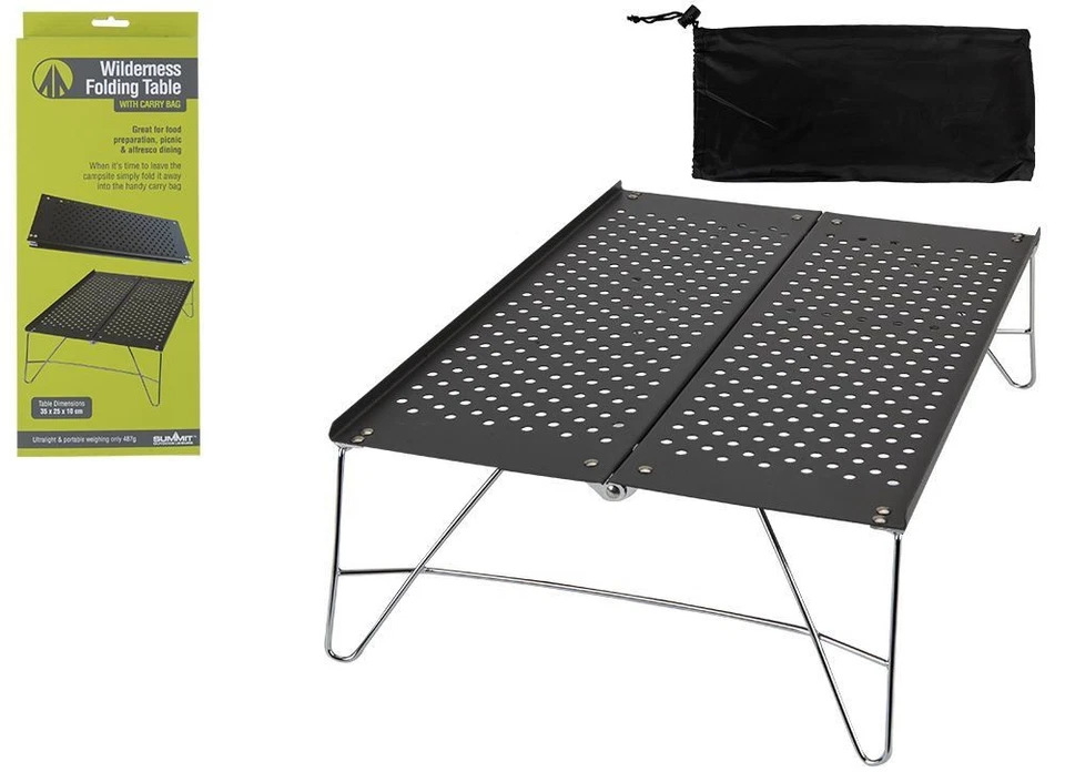 Summit Camping Table + Carry Bag Compact Foldable Lightweight Metal Small Table - Image 1 of 1