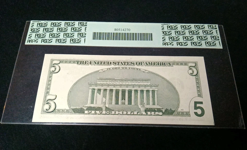 2001 $5 Dollar Star Note PCGS 66 PPQ - Image 2 of 2