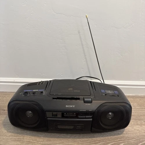 VTG 90's SONY CFD-8 Boombox CD AM/FM Radio Cassette Player/Record Works
