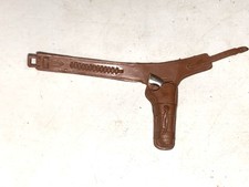 1960's-70's Marx Johnny West Brown Gun Belt And Pistol Holster Nice Silver Gun