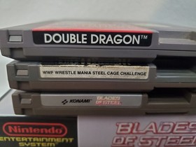 NES Lot (Blades of Steel, Double Dragon, WWF WrestleMania Steel Cage Challenge)