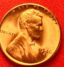 1946-S Lincoln Wheat Cent Penny GEM RED BU From an Original Bank Roll