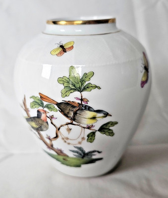 CHARMANTE HEREND KLEINE VASE, ROTHSCHILD MUSTER MIT VÖGELN