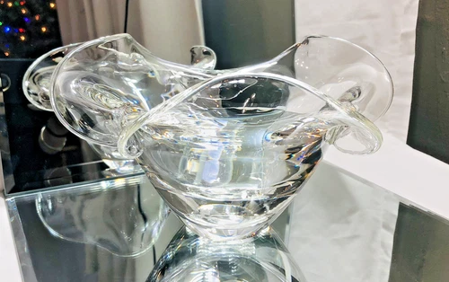 Steuben "Iris" Art Glass Bowl Signed #8247 Rare 9"x5.5" Katherine De Sousa 1970s