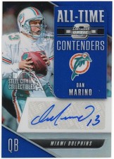 Dan Marino 2018 Panini Contenders Optic All-Time Contenders Blue Auto 5/5