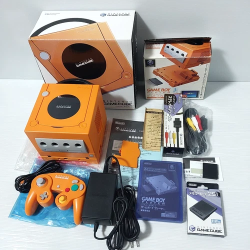 Nintendo GameCube Spice Orange Console with Gameboy player Region Free Japan