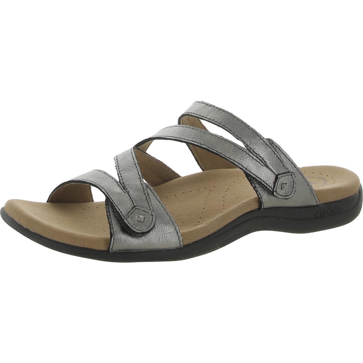 Женские босоножки-горки Taos из серебристой кожи Double U 8 среднего размера (B,M) BHFO 7165