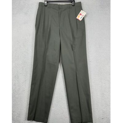 Haggar Dress Pants Mens 34X34 Dark Grey Gallery Soft Wear Pleated