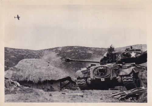 Original Korean War Press Photo USMC M-26 PERSHING TANK COMBAT 1950 Korea 23