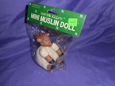 NEW VINTAGE JUST FOR KEEPS MINI MUSLIN REINDEER DOLL #BDB 2061