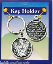 Guardian Angel Coin Key Ring  Religious Gift Catholic / Christian
