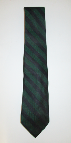 Vintage 1960er A. Sulka & Co Paris gewebte marineblaue & grün gestreifte Seidenkrawatte für Herren - Bild 3 von 5