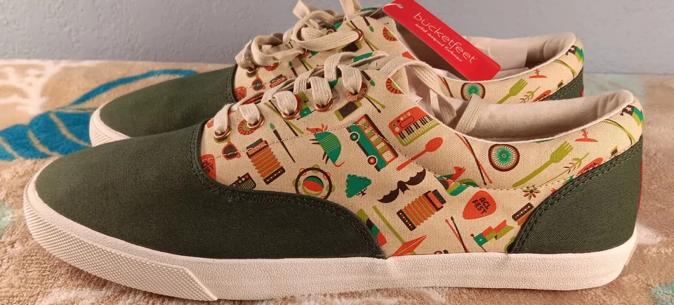 Bucketfeet_Canvas_Shoes_"Austin City Limits"_Music Festival_Sz. 12 Men_**RARE** - Image 2 of 4