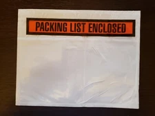 100 - 7" x 5.5" Packing List Envelopes Invoice Slip Enclosed Pouch