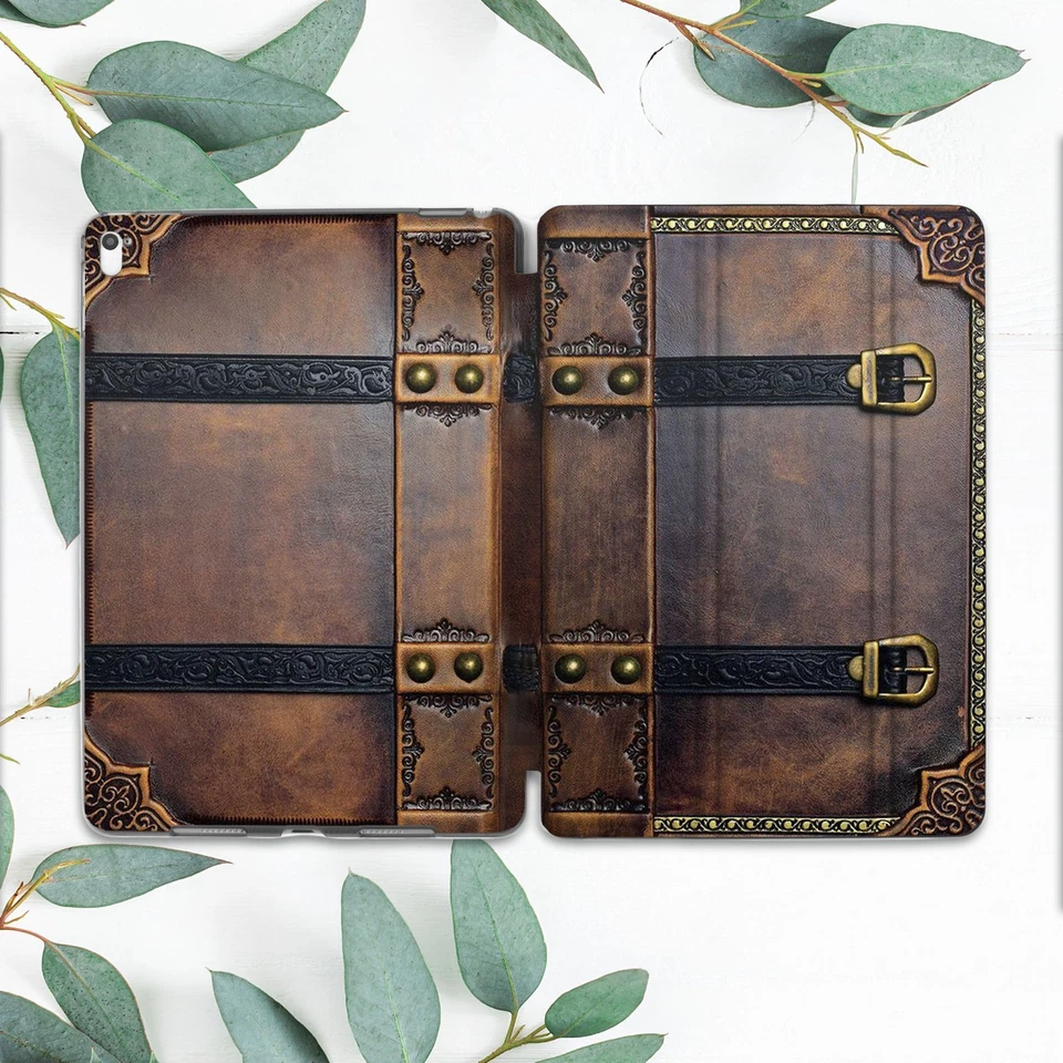 Vintage Old Book Print Dark Brown Case For iPad Pro Air Mini Retro - Image 4 of 4
