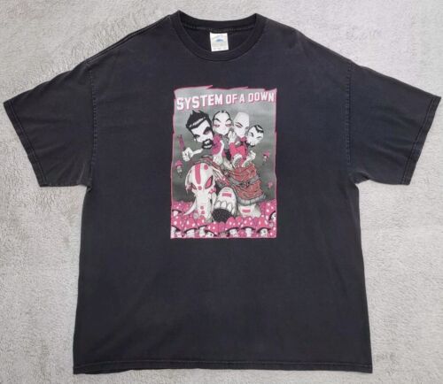 T-shirt graphique Y2K System of a Down 2002 Concert Tour XXL RARE 2XL métal SOAD - Photo 1 sur 12