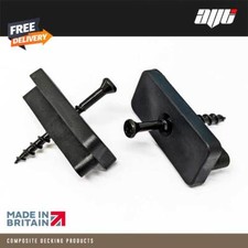 Composite Decking Clips Hidden Fixings Plastic T WPC & BLACK Stainless Screws