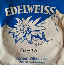 Edelweiss Harfenzither-Saite Münchner Stimmung Stahl/Rot Ton Fis Nr.36 Hannabach