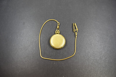 neuwertige Savonette Taschenuhr und Kette bez. FT Fortuna mit springend. Pferden