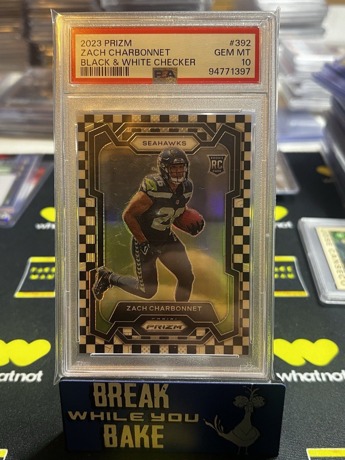 Zach Charbonnet 2023 Panini Prizm Black & White Checkerboard #392 SSP PSA 10🔥🔥