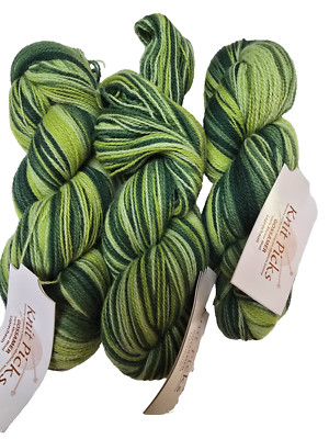 Lot of 3 Knit Picks Gossamer Yarn Merino Wool. 440 yds/50g ea. Color Leprechaun