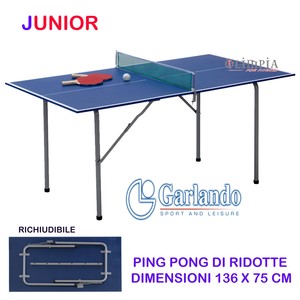 Dettagli Su Garlando Junior Tennis Tavolo Ping Pong Richiudibile Garanzia 2 Anni