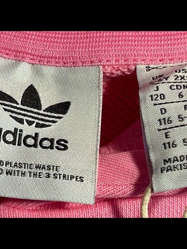 New Adidas Kids 2XS Pink/White Hoodie Set Long Sleeve Cotton - Picture 5 of 8
