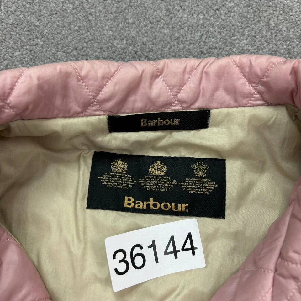 Barbour Jacket Womens Medium Pink Quilted Hunting Field Country Coat Ladies - Image 4 of 4