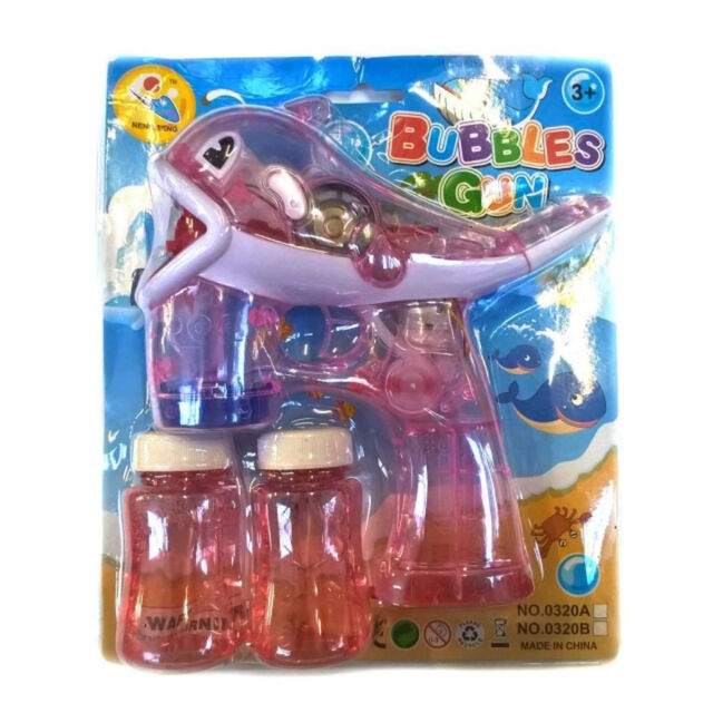 Seifenblasenpistole Seifenblasen Delfin mit 2 Flaschen und LED
